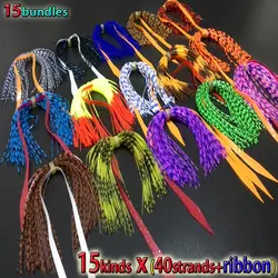 2023NEW 15kinds 15bundles 40streands with ribbon silicone skirts fishing accessories, stronger temptation
