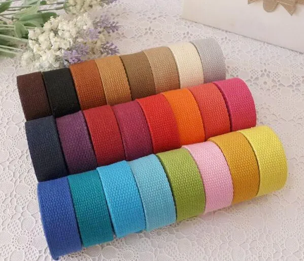 Wholesale price! 30mm, 1.18'' 12meter Diy candy color knitted ribbons belt canvas bag webbing, bag luggage ribbons