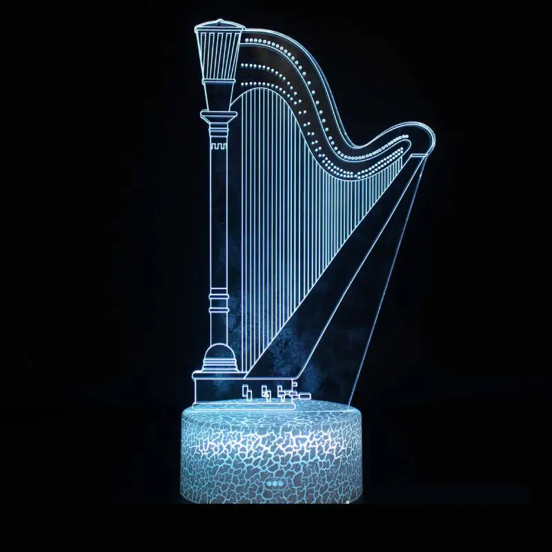 Musical Instruments Series 3d Table Led Lamp Creative Gift Visual 3d Colorful Night Lights Novelty Decoration LED Lighting