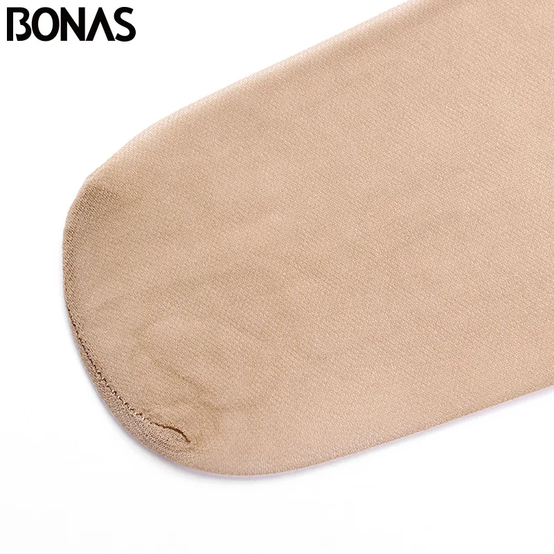BONAS 3pcs/lot 15D Summer Nylon Tights Women Fashion T Crotch Slim Cotton Pantyhose Elasticity Solid Color Female Fashion Tights