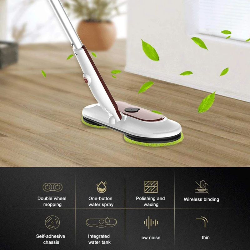 Electric Water Spray Mop Wireless Multi-Function Electric Rotary Mop Rechargeable Electric Floor Cleaner Scrubber Polishing Wax