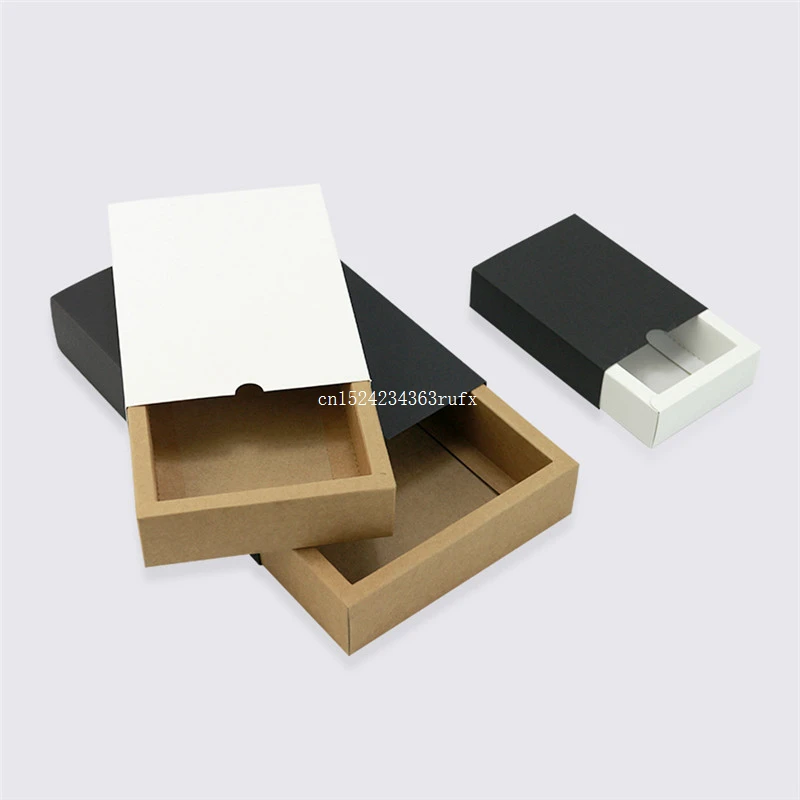 100 pcs Kraft Paper Gift Box Drawer Shape Handmade Soap Packaging Paper Boxes Different Sizes Gift Packaging Box