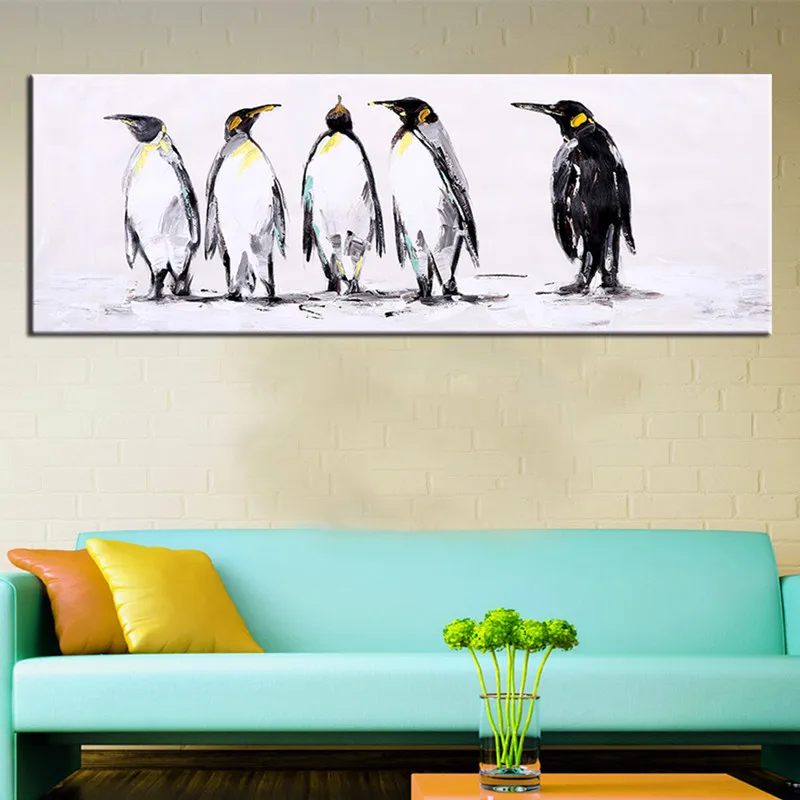 

quadro decorativo Large Size handmade Canvas Penguin Oil Paintings Modern home Decoration Posters Wall Art Picture Room Decor