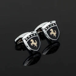 High Quality French 2018 men's dress shirt Cufflinks brand Brand horse logo Cufflinks by car logo design style