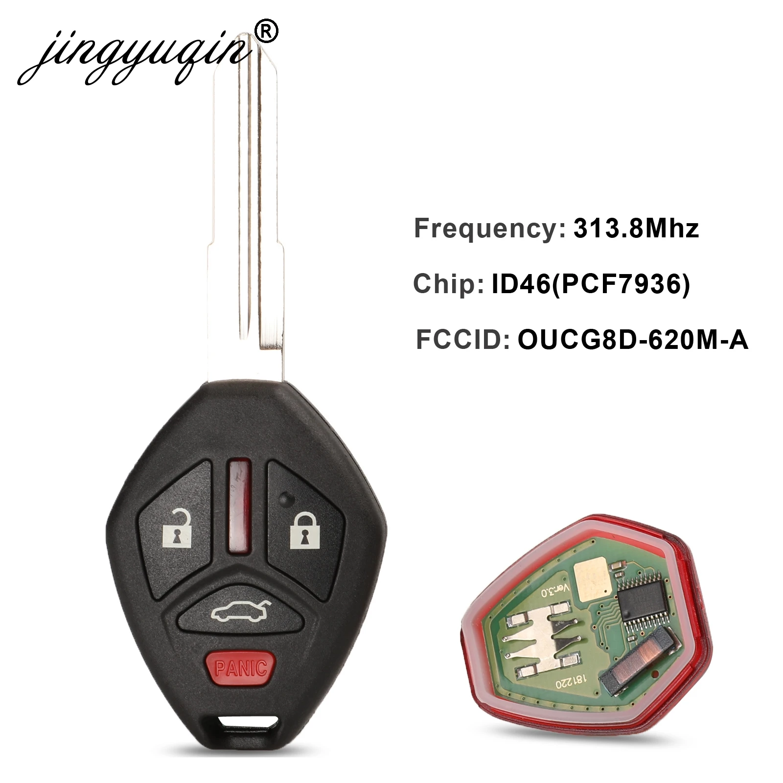 

jingyuqin Transponder Chip ID46 For Mitsubishi OUCG8D-620M-A 313.8Mhz For Mitsubishi Galant Eclipse 2007-2012