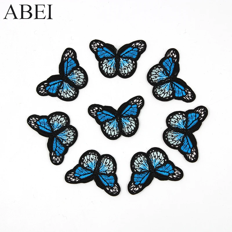 10pcs/lot Embroidered Butterfly Patches Iron Bags Stickers Diy women girl dress appliques Handmade sewing garment accessories