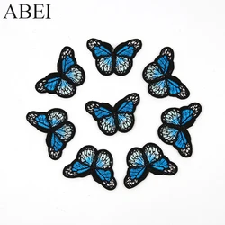 10pcs/lot Embroidered Butterfly Patches Iron Bags Stickers Diy women girl dress appliques Handmade sewing garment accessories