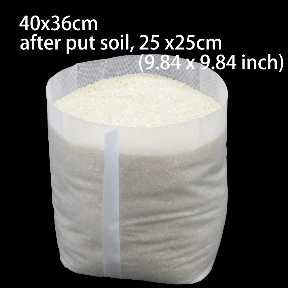 MUCIAKIE 50PCS 40x36CM Fabric Degradable Organic Grow Bags Plant Tree Roots Seedlings Growing Planting Bags Pot Protective Roots