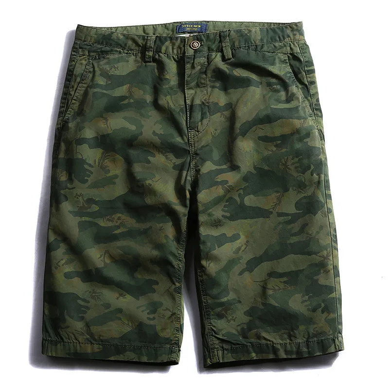 

2022 Green Military Camo Cargo Shorts Summer Fashion Camouflage Multi-Pocket Army Casual Shorts Homme Bermudas Masculina