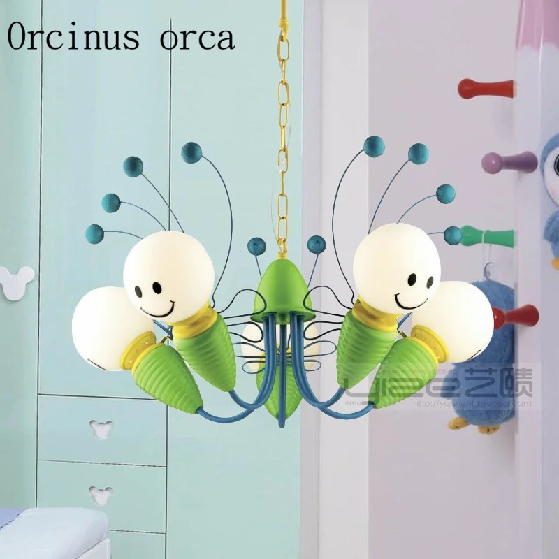 

Mediterranean creative bee chandelier children's room boys and girls bedroom European and American cartoon led Chandelier