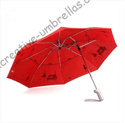 

Diameter 99cm Eccentric bicycle umbrellas alloy frame fiberglass long ribs three fold hand open lover's paasol pongee waterproof