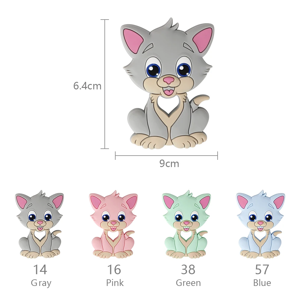 TYRY.HU Teething Animal Rodent Silicone Baby Teethers Soft Texture Teething Toys Baby Teething Pendant Carton Teether