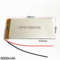 3.7V 4000mAh Lithium Polymer LiPo Rechargeable battery 5050100 For Power bank GPS Tablet PC Laptop DVD PAD PDA Camera speaker