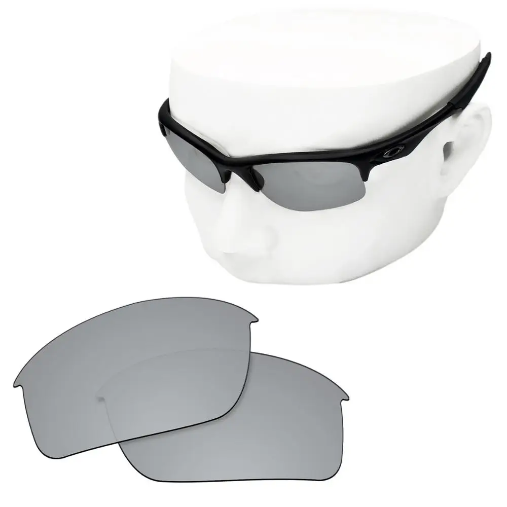 

OOWLIT Polarized Replacement Lenses of Silver Mirror for-Oakley Bottle Rocket OO9164 Sunglasses