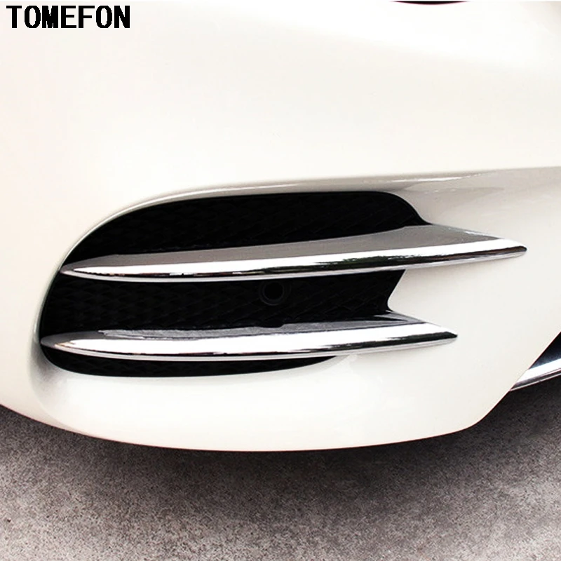 TOMEFON ABS Chrome For Mercedes Benz E Class W213 2016 2017 Front Fog Lamp Cover Auto Exterior Accessories Trim 4pcs