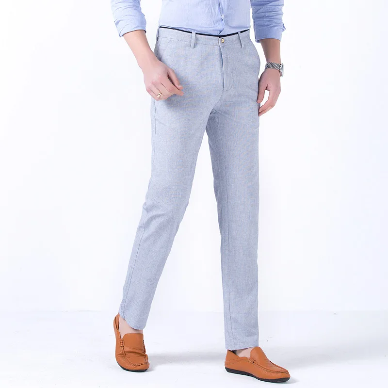 

MRMT 2024 Brand Men's Trousers Thin Casual Trousers Straight Tube Pants for Male Solid Color Young Long Trousers