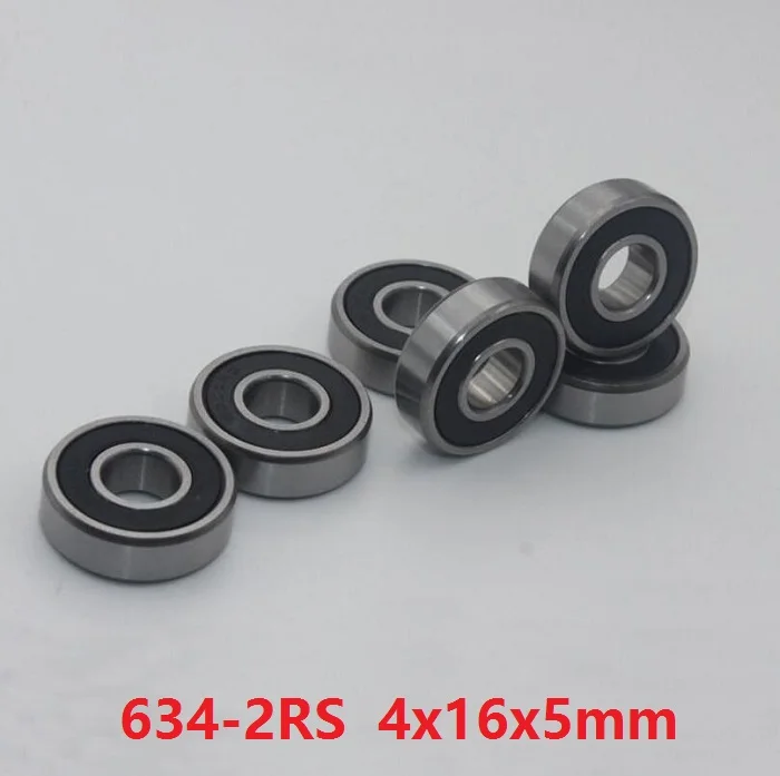 

500pcs/lot 634RS 634-2RS 634 RS 2RS Mini Miniature rolling bearings 4*16*5mm Deep Groove Ball bearing 4x16x5mm