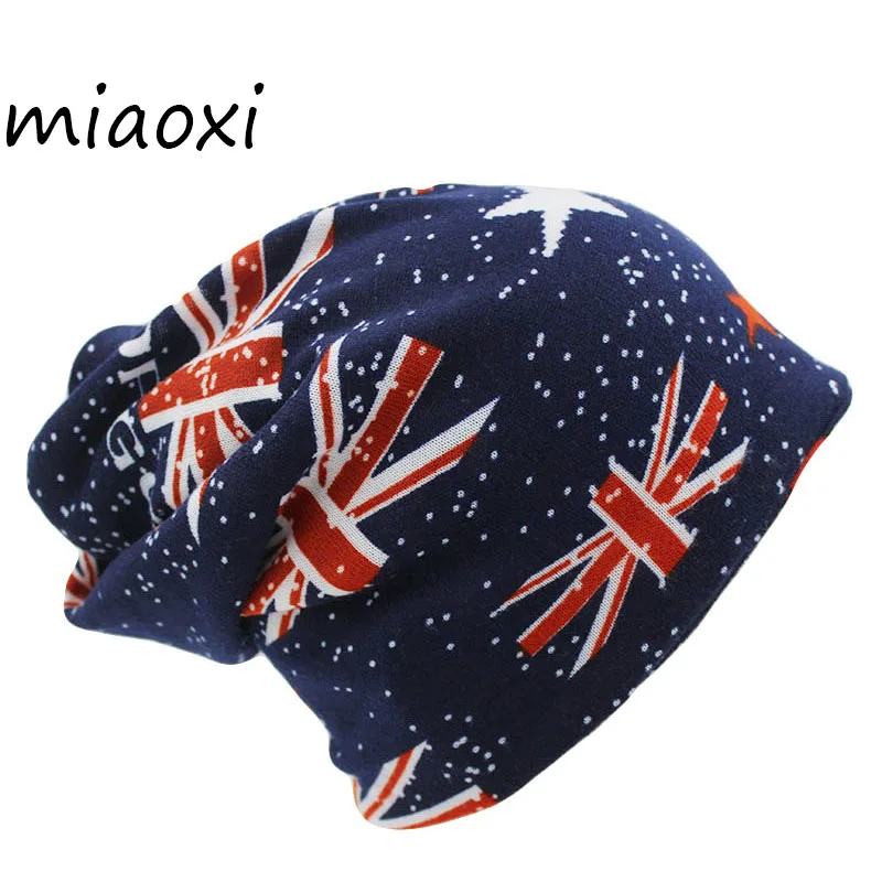 

Miaoxi New Arrival Fashion Autumn Girls Warm Hat Scarf Women Men Adult Flag Hats 3 Colors Beanies For Girl Gorros Bonnet