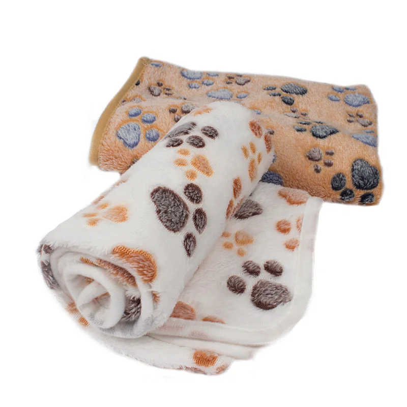 

Pets Bed Mat Soft Warm Fleece Paw Print Pet Puppy Dog Cat Blanket Bed Mat Sofa Pet Warm Product Cushion Cover Towel