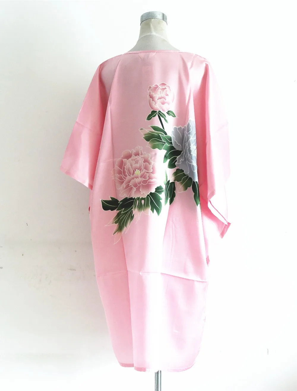 Hot Sale 21 Style Women\'s Faux Silk Robe Bath Gown Nightgown Summer Sleep shirts New Style Sleepwear Printed