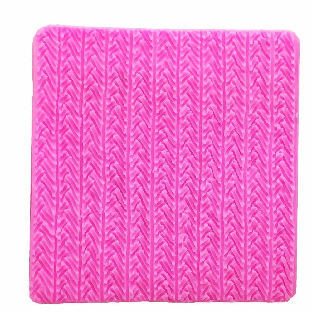 DIY Silicone Mold Needle Knitting wool texture lace Fondant Cake Decorating tools Polymer Clay Resin Candy T1117