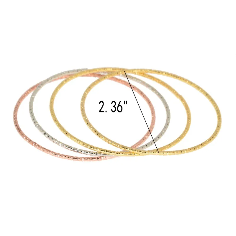 4pcs/set Gold Silver Color Lovely Children Kid boy Girl Infant Baby Bangle Bracelet Gift For Child