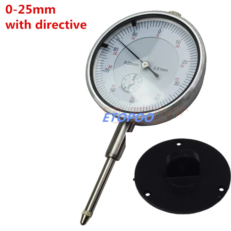 Dial Indicator 0-10mm 0-25mm 0-30mm 0.01mm With Lug Dial Gauge Micrometer Caliper Table Precise Indicator Measuring Tools