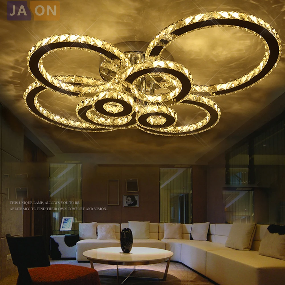 

LED Modern Stainless Steel Crystal Rings LED Lamp.LED Light.Ceiling Lights.LED Ceiling Light.Ceiling Lamp For Foyer Bedroom