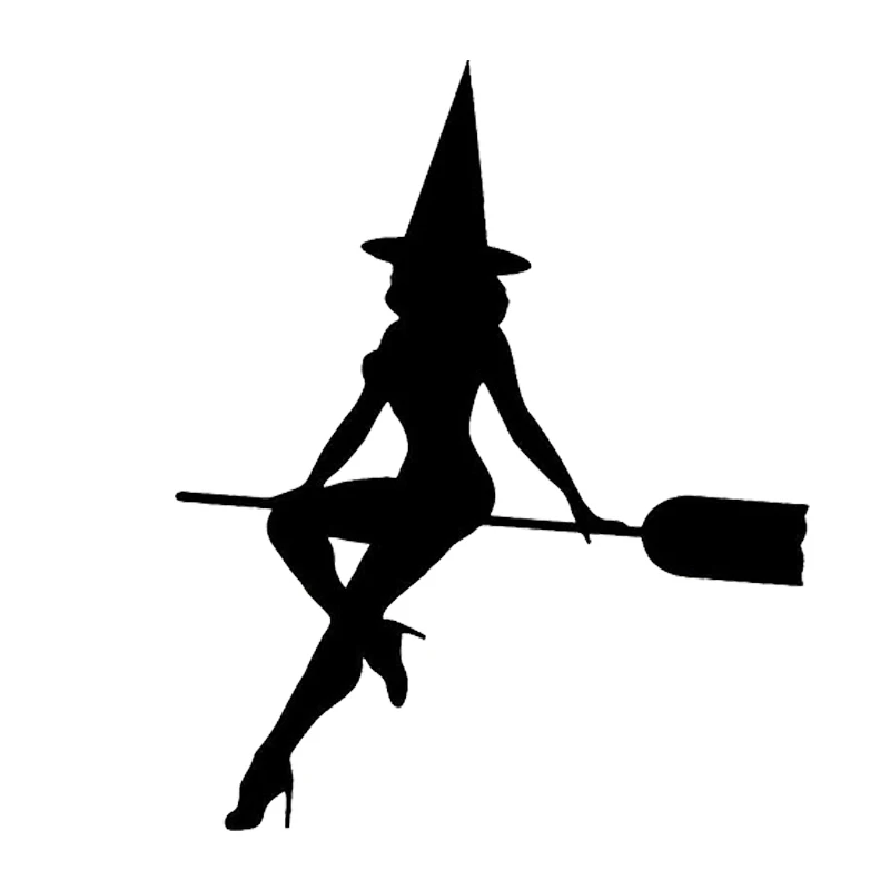 

Sexy Witch Sitting On Broom Car Stickers Fashion Waterproof Vinyl Reflective Decals Rear Window Car Sticker