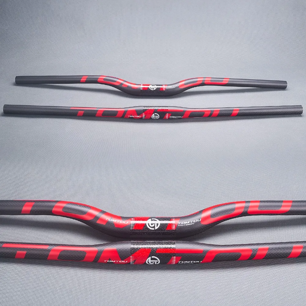 

TOMTOU Red Matt 3k Carbon Bike MTB Rise or Flat Handlebar 31.8*580/600/620/640/660/680/700/720/740/760mm