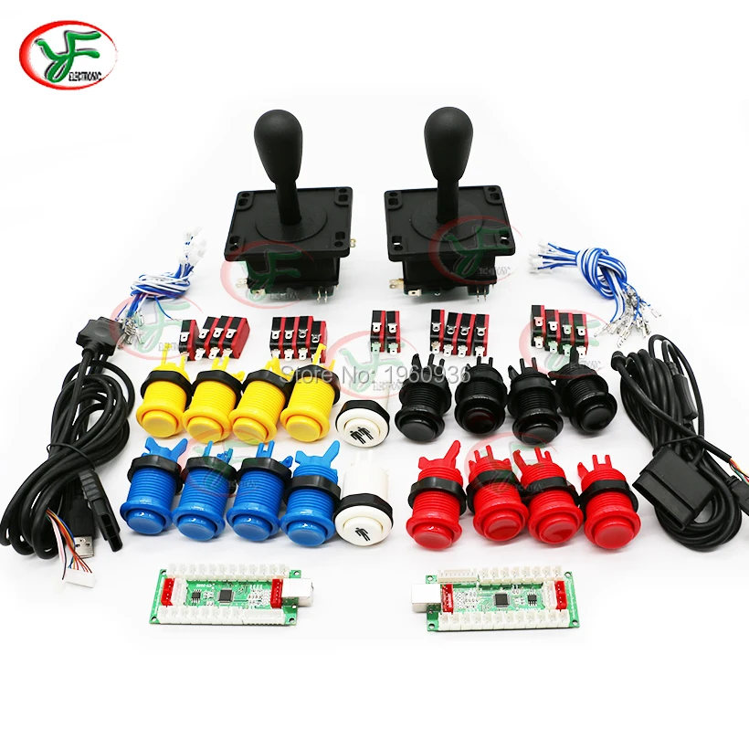 DY Arcade Kit PC PS2 PS3 (XBOX 360 FOR Windows) 4 In 1 USB Encoder Arcade HAPP Style Joystck American Push Buttons