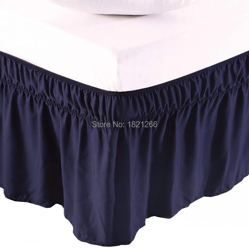 Navy blue Bed Skirt Brushed Cloth Bed Covers without Bed Surface King Queen Size Elastic Band Bed Skirts 38cm Height Bedspread