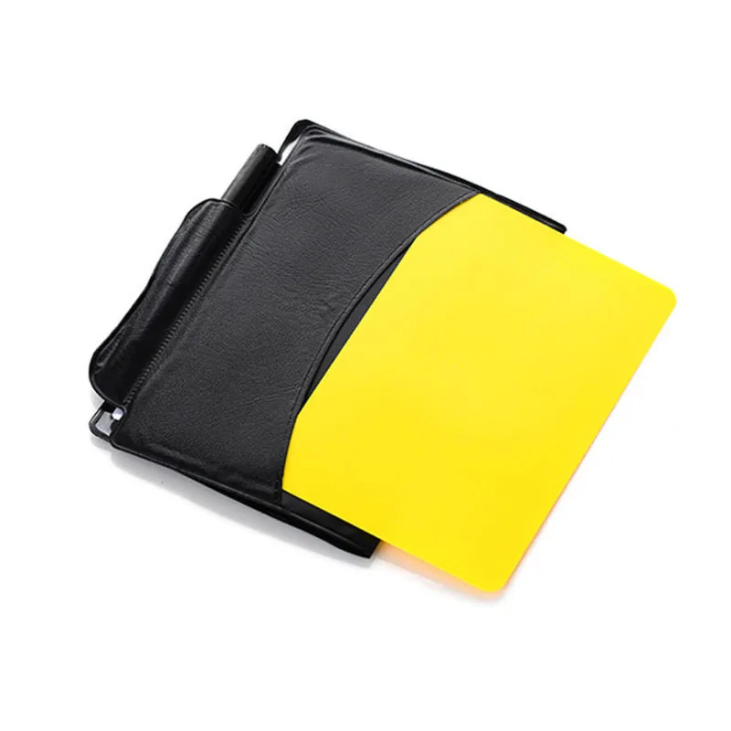 New Soccer referee card with pencel Write book paper set Football Red and Yellow cards Fair Play Sports match referee equipment