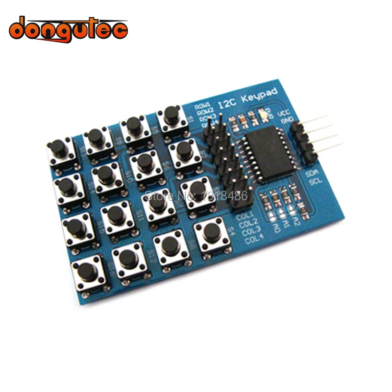 dongutec I2C keypad Module 16 Key 4 x 4 Membrane Switch Keypad 4x4 4*4 Matrix Array Matrix keyboard