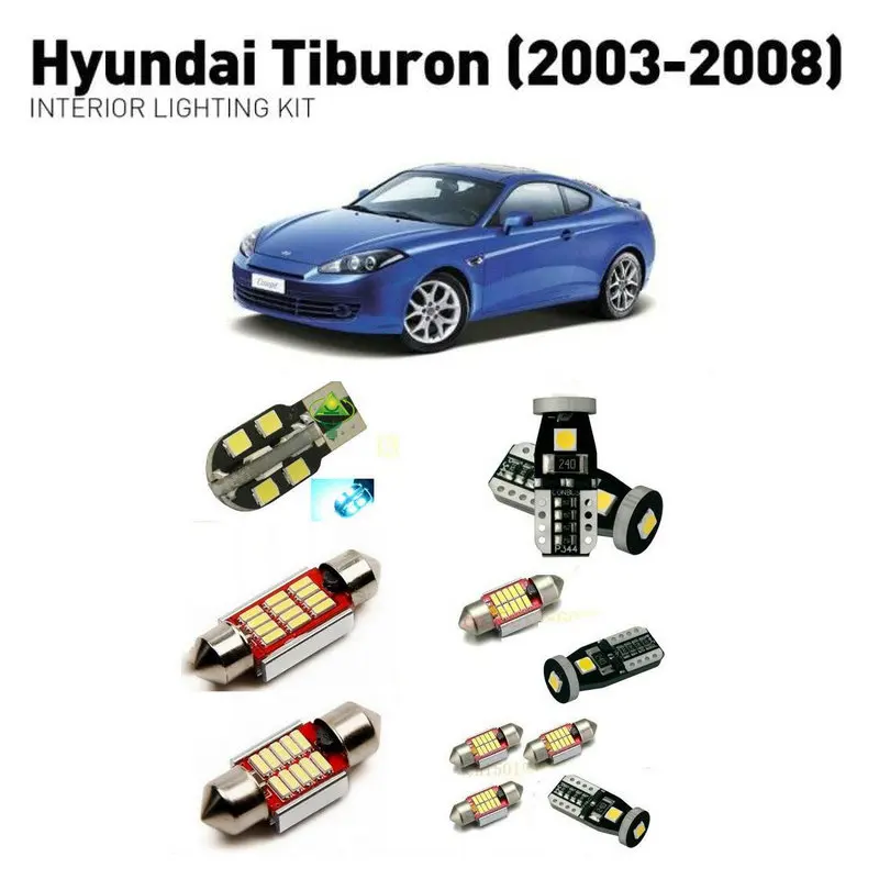 

Led interior lights For Hyundai tiburon 2003-2008 8pc Led Lights For Cars lighting kit automotive bulbs Canbus