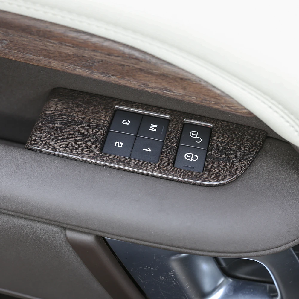 Oak Wood Grain Car Child Safety Door Lock Switch Panel Cover Trim For Land Rover Discovery 5 2017-2018 Car Accesssories 4pcs/set