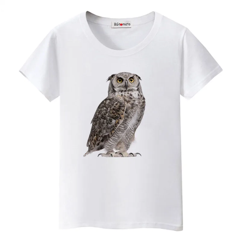 

BGtomato owl printing tshirt cool animal printing t-shirt for women good quality summer casual tops lovely t shirt women