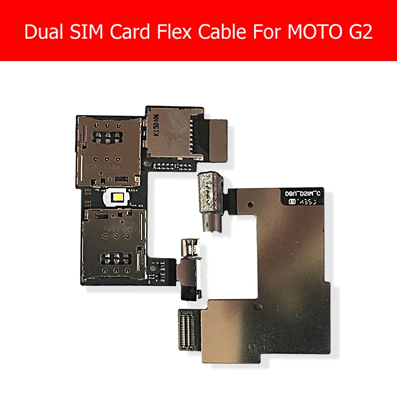 Dual & Single Sim Card Reader Flex Cable For Motorola MOTO G2 G+1 2014 (Gen 2)  XT1063 xt1068 Memory  Card Flex Replacement