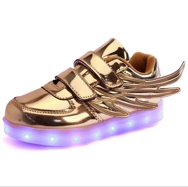 2019 Fashion Children Led Light Sneakers Baby Kids Brand Luminous USB Glowing Shoes Boys Girls Sneakers Light Sports Shoes