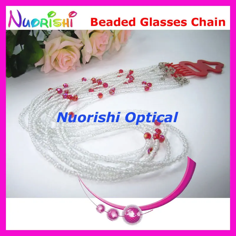 

6pcs Nice Beaded Steel Wire Rope Eyeglasses Sunglasses Eyewear Spectacle Chain Cords Lanyard free shipping L844