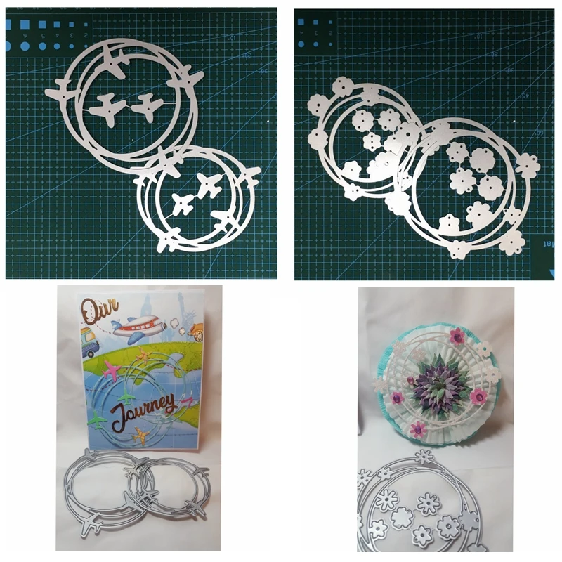 

Circle Flower Airplane Metal Cutting Dies Stencil Scrapbook Album Embossing For Gift Card Making Handcrafts Decor