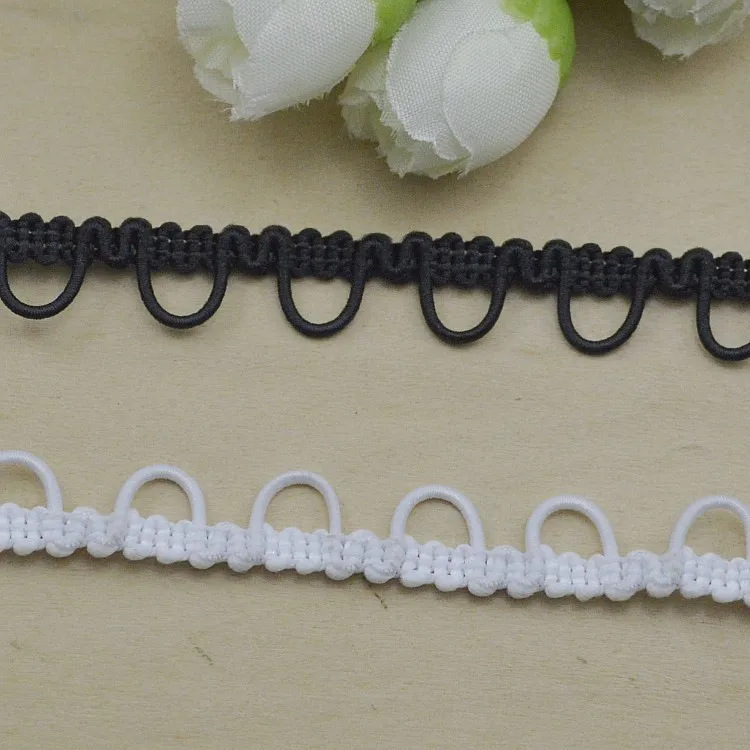 50Meters White Black Bullion Curve Trim S U Shaped Wave Lace Sewing Supply Centipede Braided Lace Ribbon DIY Clothes Accessories