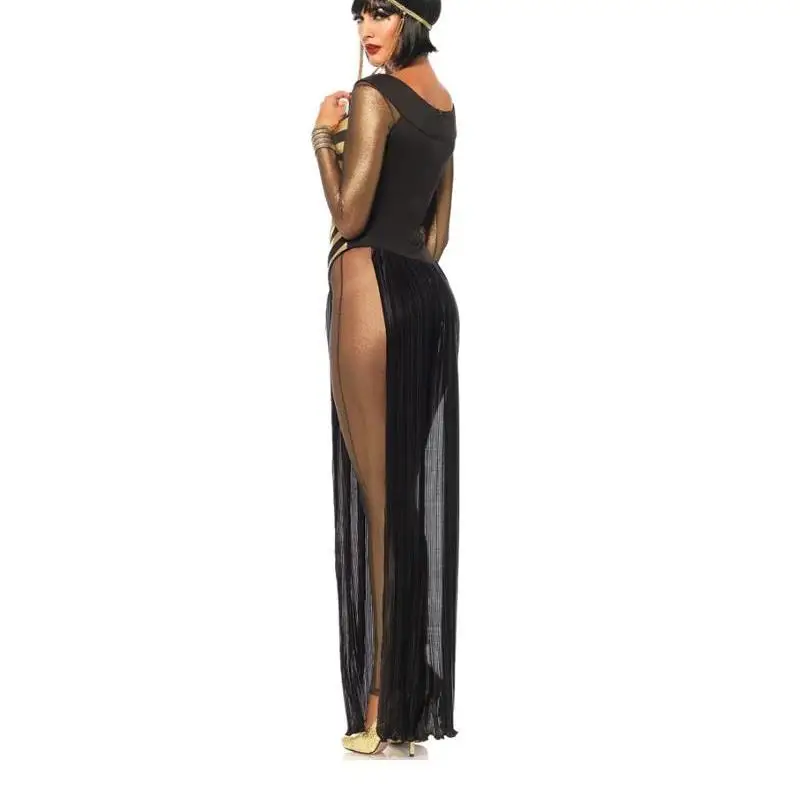 New Women's Goddess Isis Costume Sexy Gold Mesh Insert Halloween Costume Adult Costume Egyptian Cleopatra Royal Cosplay A158822