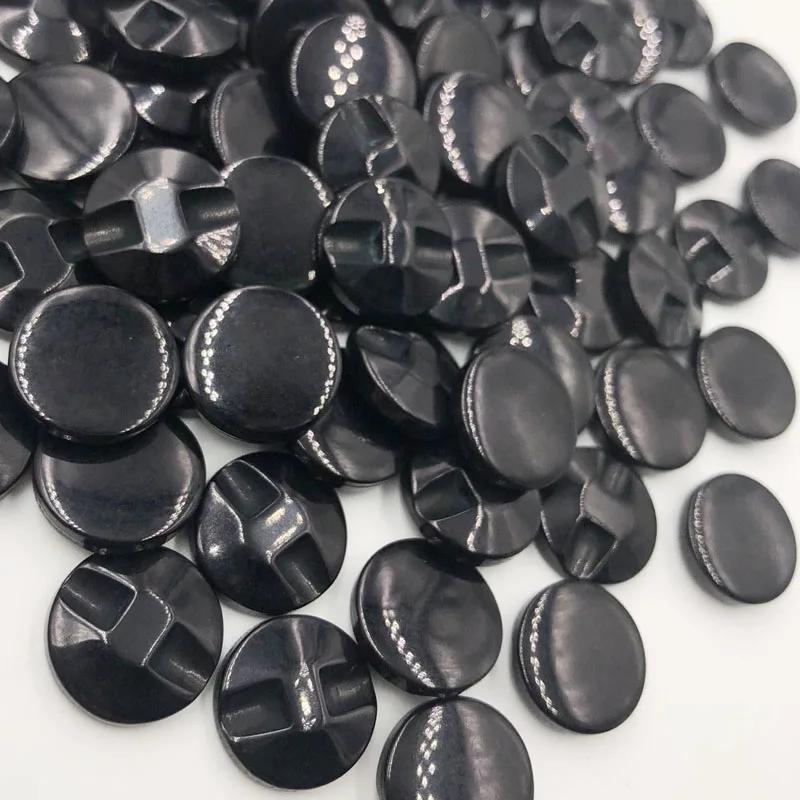 50/100pcs Pearl Eco-friendly 12mm Black Resin Buttons Apparel Sewing Accessories PT168