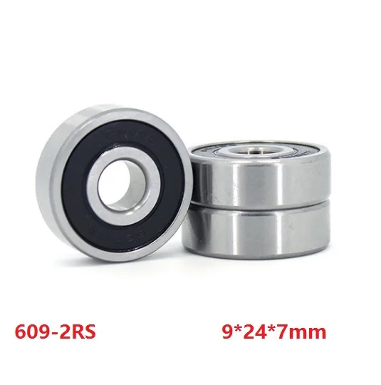 

20/50/100PCS 9x24x7mm 609RS 609-2RS 609 2RS RS ball bearings 9*24*7mm Double rubber Miniature mini Deep Groove Ball bearing