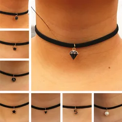 Gothic Choker Necklaces for Women Clavicle Collares Fashion Jewelry Bijoux Colier Necklaces Smile Pendants Fashion Neck Jewelry