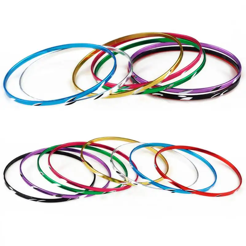 50pcs/Lot Colorful Loop Bracelet Thin Circle Dance Bangle Chromatic Aluminum Charm Cuff Bracelet For Children Wholesale