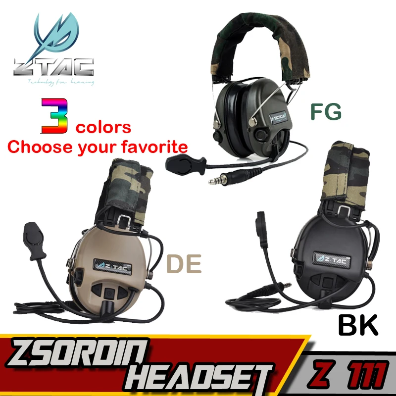 

Z-TAC Sordin Headset Softair Element Headset Active Airsoft Tatical Military ZTac Earphone Helmet Adapter IPSC Headphone