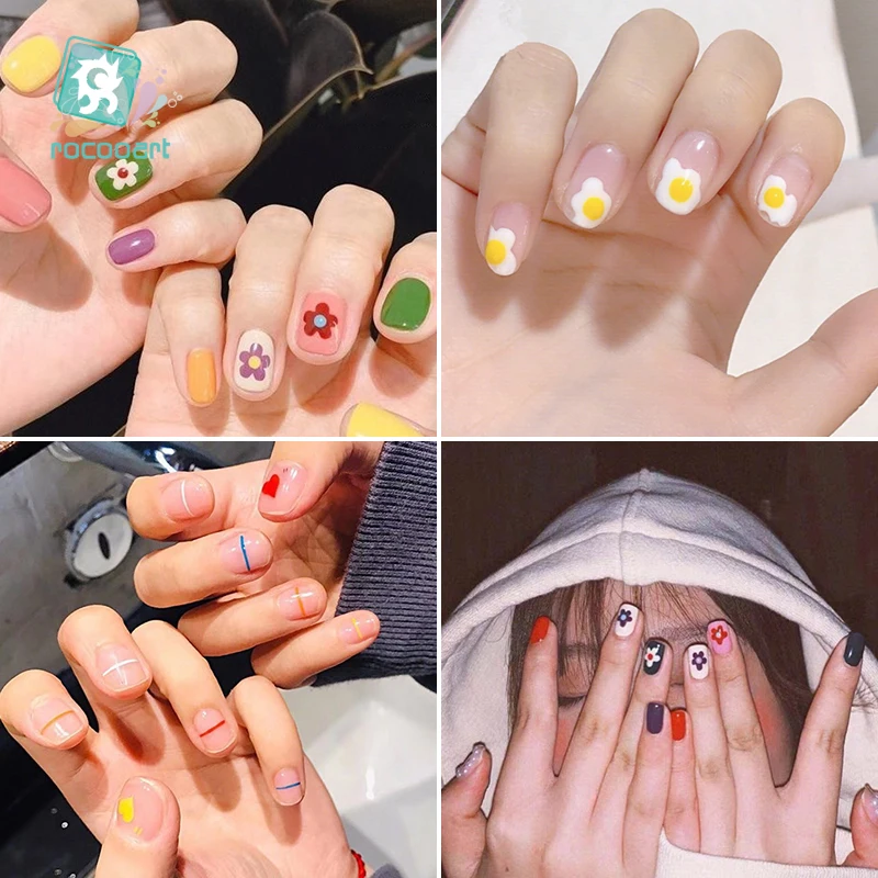 

1pcs Hyuna Series Self-Adhesive Nail Decals Egg Pattern Nail Tips 3D Manicure Sticker Design Nail Decorating Tool Rainbow