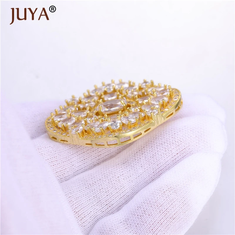 Top Quality Luxury AAA Cubic Zirconia Crystal Big Charm diy Jewelry Spacer Pendant Connectors For Pearls Jewellery Making